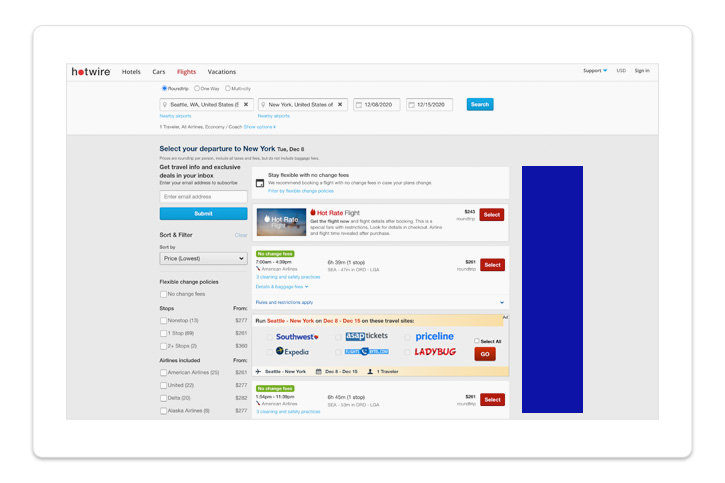 hotwire airfare