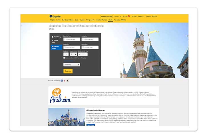 Visit Anaheim marketing example