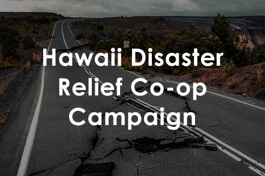 co-op advertising for disaster relief in Hawaii